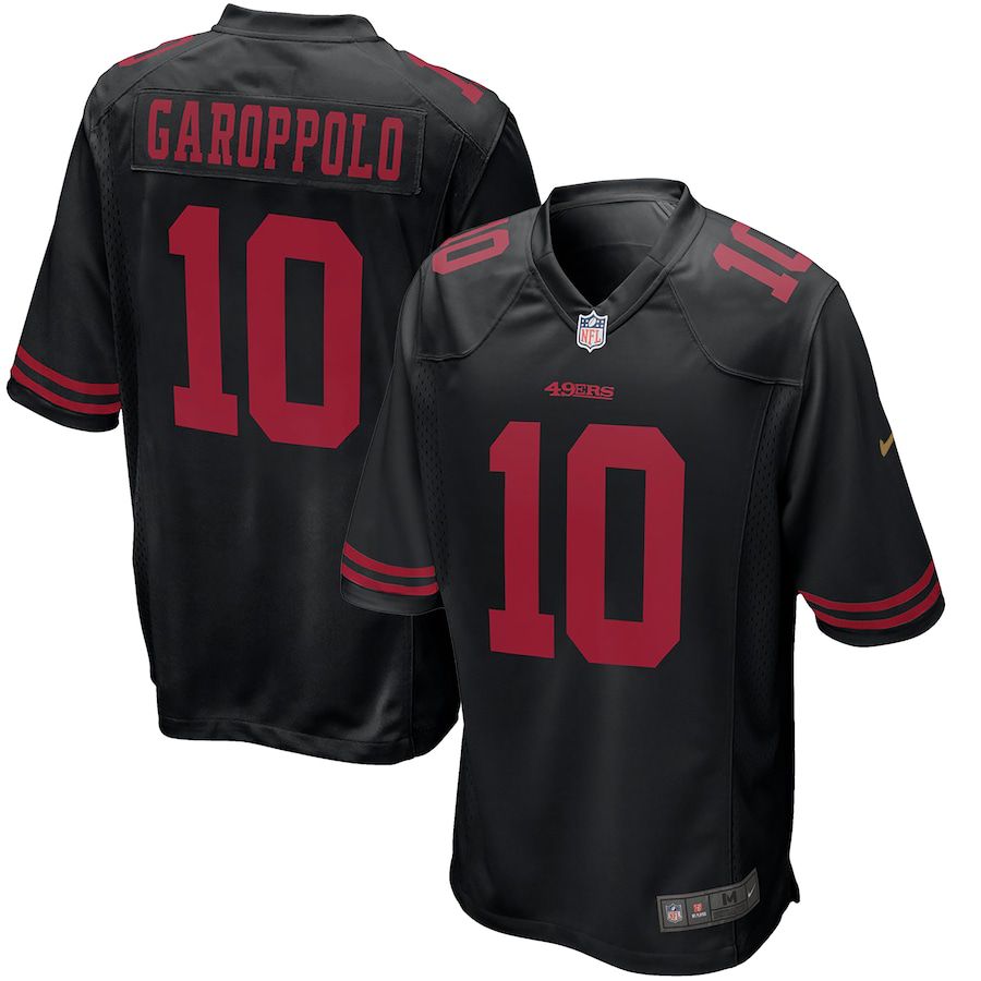 Men San Francisco 49ers #10 Jimmy Garoppolo Nike Black Alternate Game NFL Jersey